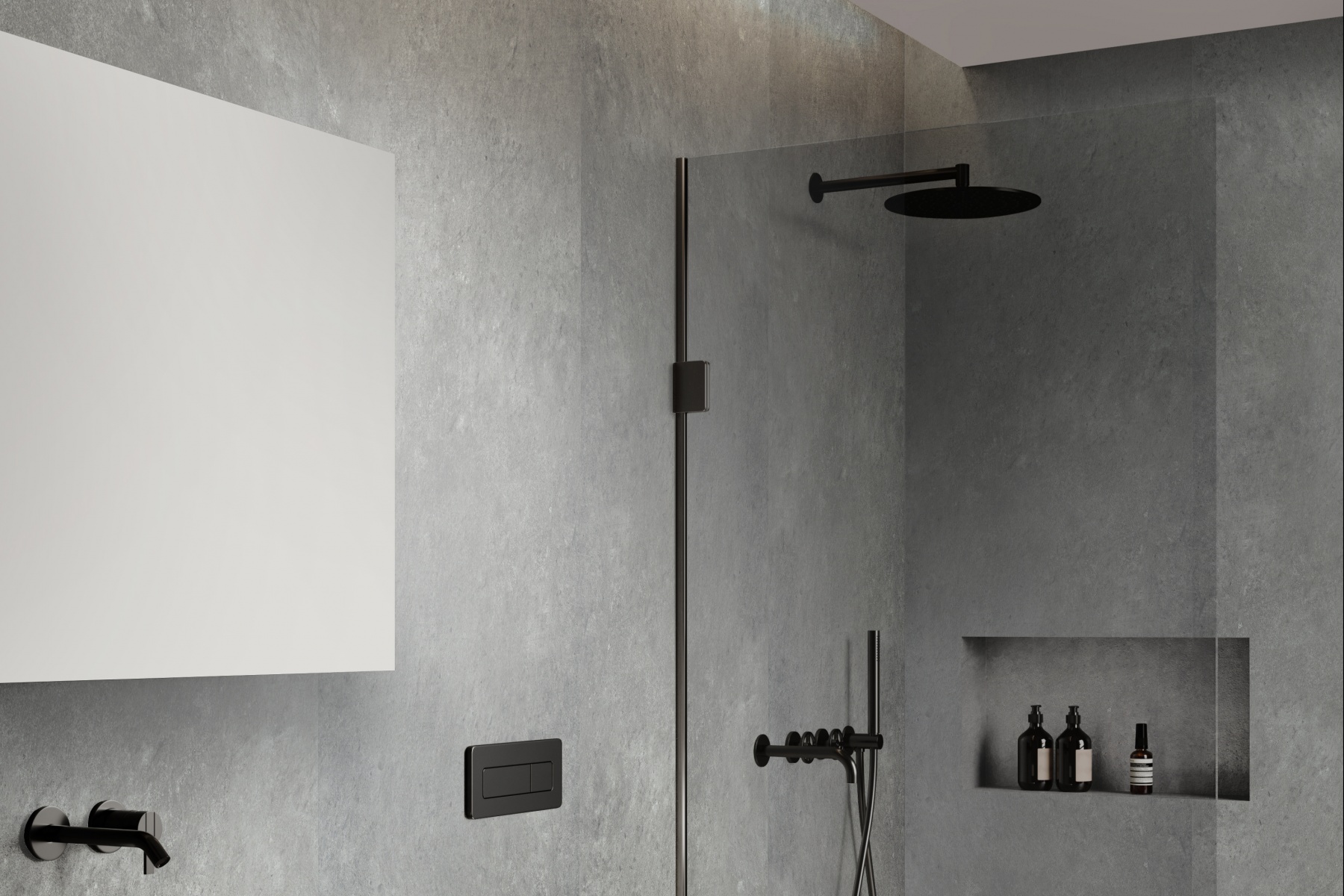 Extra large grey luxury marble look concrete in bathroom
